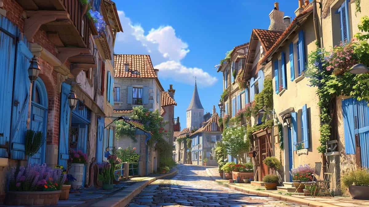 Centre-ville d'une ville de taille moyenne