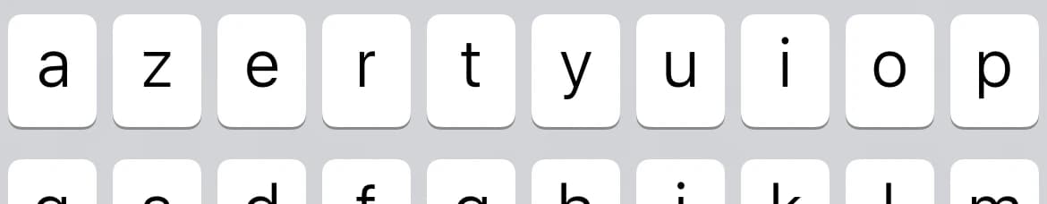 Haut d'un clavier d'iPhone
